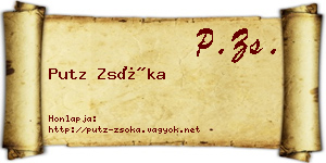 Putz Zsóka névjegykártya